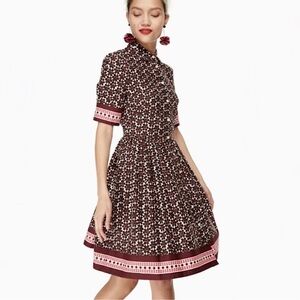 Kate Spade Brown and Pink Midi Dress